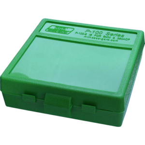 HANDGUN AMMO BOX - GREEN, P-100 SERIES, 9MM LUGER