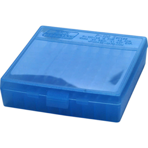 P-100 SERIES LARGE HANDGUN AMMO BOX - 100 ROUND - CLEAR BLUE