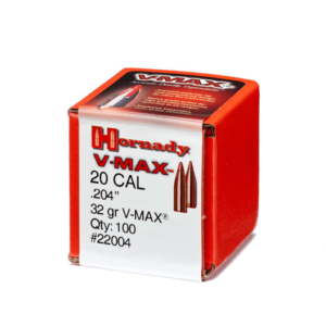 V-MAX BULLETS - 20 CALIBER, .204, 32 GRAIN, 100/BX