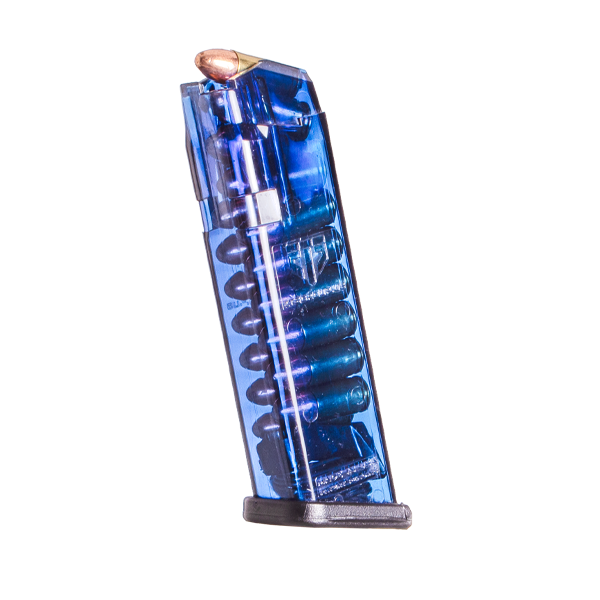 Elite Tactical Systems (ETS) Handgun Magazine Blue for Glock 17/18/19/19x/26/34/45 Gen 1-5 9mm Luger 17/rd