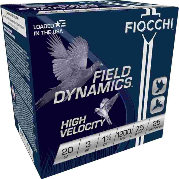 Fiocchi Field Dynamics Shotshells 20 ga 3" 1-1/4oz 1200fps #7.5 25/ct