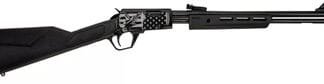 Rossi USA Gallery 22 RP2218SY-EN18 18" 15+1 .22LR Pump Action Black Synthetic Engraved Eagle & US Flag