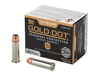 SPR GOLD DOT 38S+P 135G HP SB 20/200