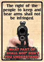 RIVERS EDGE SIGN 12"X17" "THE - RIGHT TO KEEP AND BEAR ARMS"