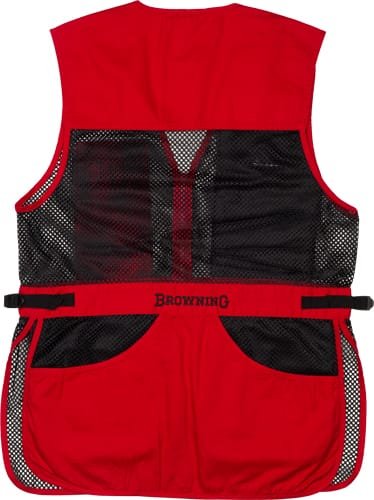 BROWNING MESH SHOOTING VEST - R-HAND MED BLACK/RED TRIM