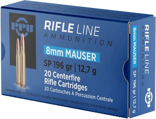 PPU 8MM MAUSER 196GR JSP - 20RD 10BX/CS