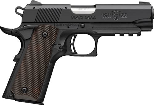 BROWNING 1911-22 22LR COMPACT - 3.58" MATTE BLACK/BROWN GRIPS