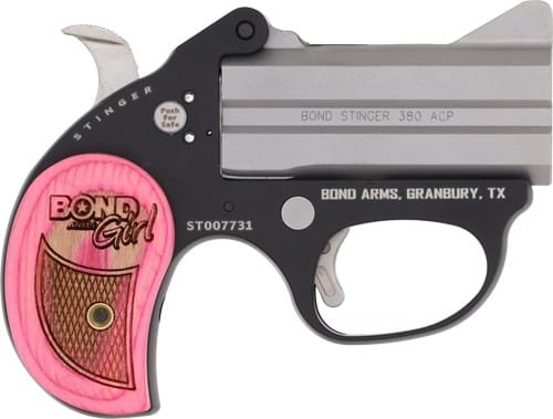 BOND ARMS GIRL STINGER 380ACP - 3" BBL STAINLESS PIND WOOD GRP