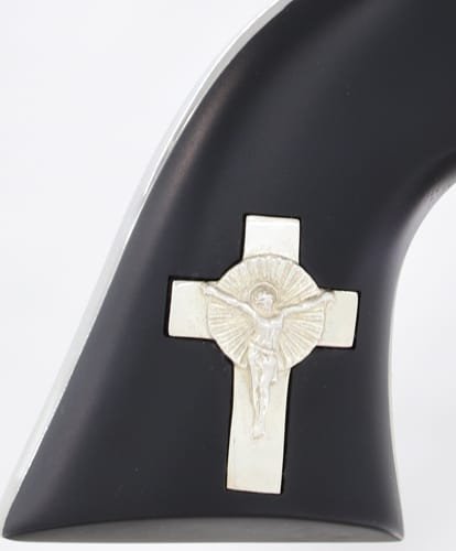 CIMARRON HOLY SMOKER 45LC FS - 4.75" WHITE/SILVER CROSS BLACK