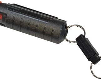 PSP PEPPER SPRAY w/ BLACK HARD - CASE W/QR KEY RING 1/2 OZ.