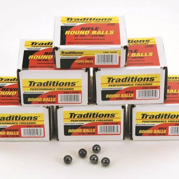 Traditions Muzzleloader Revolver Round Ball - Bulk Pack .44 cal .454" 140 gr 100/ct