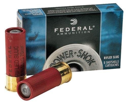 FED PWRSHK 12GA 3" MG RFL SLUG 5/250