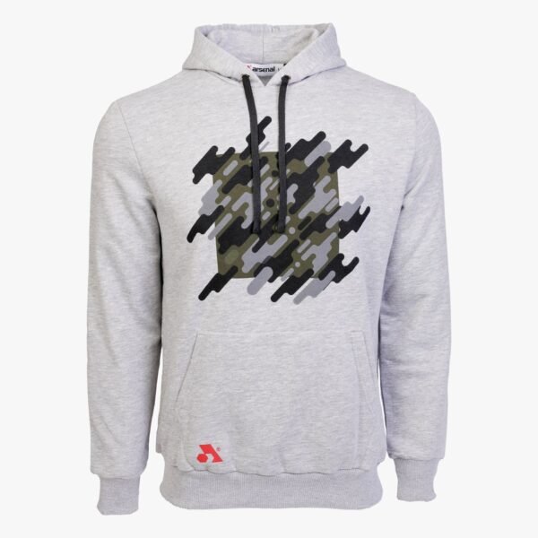 Arsenal Medium Beige Cotton-Poly Relaxed Fit Graphic Pullover Hoodie