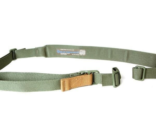 VICKERS PADDED SLING - OLIVE DRAB, PLASTIC ADJUSTER/TRIGLIDES, 57" - 67"