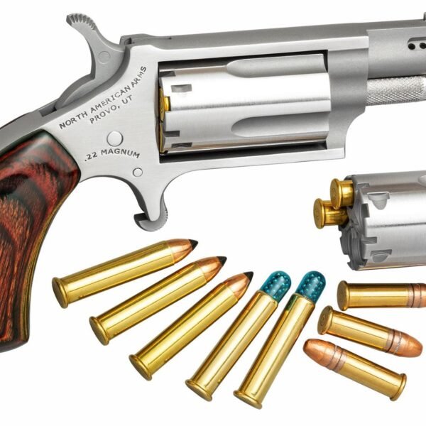 NAA MINI-REVOLVER COMBO 1-1/8" - 22LR/22WMR S/S PORTED WOOD