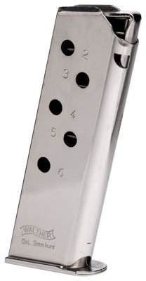 Walther PPK Magazine .380 ACP Nickel 6/rd
