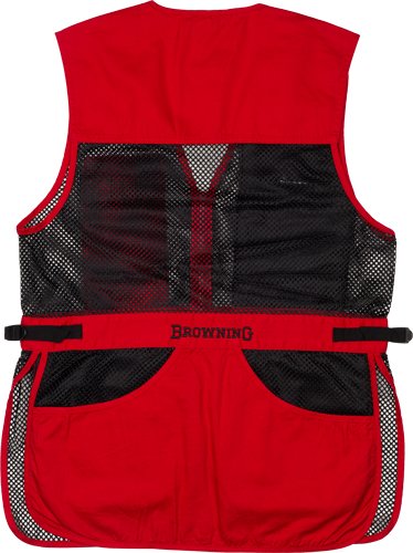 BROWNING MESH SHOOTING VEST - R-HAND MED BLACK/RED TRIM