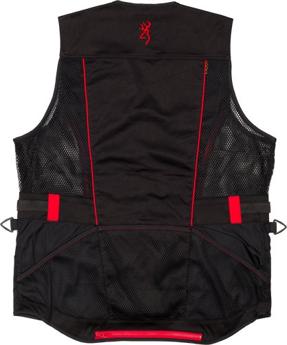 BROWNING ACE SHOOTING VEST - R-HAND 3XL BLACK/RED TRIM