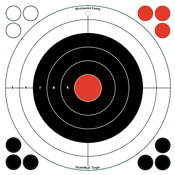 BIRCHWOOD CASEY STICK-A-BULL 12in ADHESIVE BULLS-EYE - 5 TARGETS
