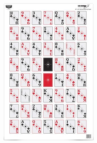 EZE-SCORER 23" X 35" 52-CARD SHOOT-UP PAPER TARGET - 5/PK FOLDED