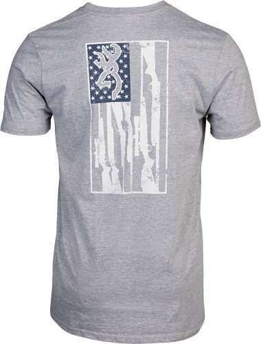 BROWNING SS T-SHIRT BROWNING - LEGACY FLAG HTHR GRAY LARGE