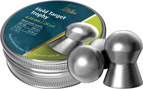 H&N Field Target Trophy Lead Pellets .25 cal. 20.06 Grain 200 Count
