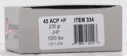 Underwood Ammo Handgun Ammunition 45 Auto (+P) 230gr JHP 1000 fps 20/ct - Image 2