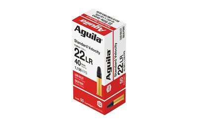 Aguila Standard Velocity Rimfire Ammunition .22 LR 40 gr LRN 1130 fps 50/ct