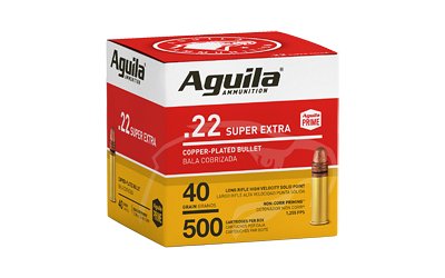 Aguila Super Extra High Velocity Rifle Ammunition .22 LR 40 gr. CPSP 1255 fps 500/ct