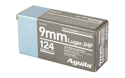 Aguila Ammunition 9mm Luger Handgun Ammo - 124 Grain | JHP | 50rd Box