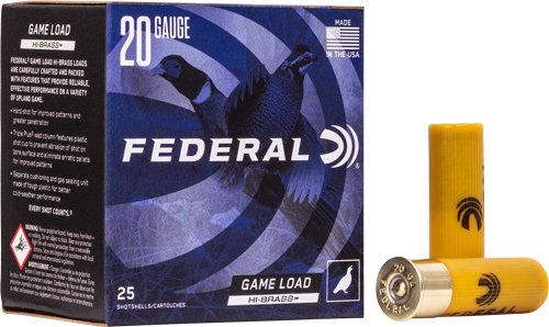 Federal Game-Shok Upland Game Hi Brass Load 20 ga 2 3/4" MAX 1 oz #5  - 25/box