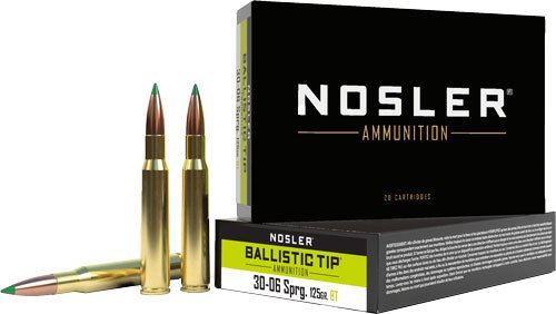 Nosler Ballistic Tip Rifle Ammunition 30-06 Springfield 125gr Ballistic Tip Hunting Ammo (20 ct.)