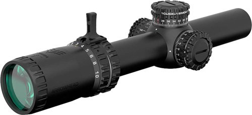 Swampfox Arrowhead LPVO Series Rifle Scope - 1-10x24 30mm SFP Green IR BDC Black