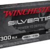 Winchester Silvertip Defender Rifle Ammunition .300 AAC Blackout 150 gr. Defense Tip 1900 fps 20/ct