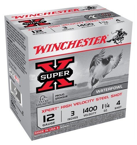 Winchester Xpert High-Velocity Steel Shotshells 12 ga 3" 1-1/4 oz 1400 fps #4 25/ct