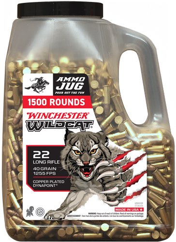 Winchester Wildcat Rimfire Ammuntiion .22 LR 40gr 1255 fps CPHP 1500/ct Jug