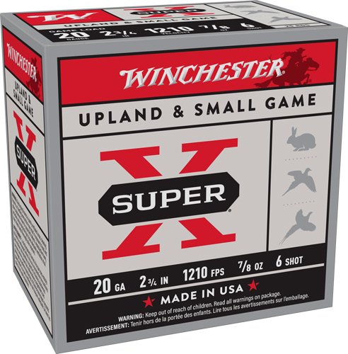 WINCHESTER SUPER-X 20GA 2.75" - 7/8OZ #6 1210FPS 250RD CASE