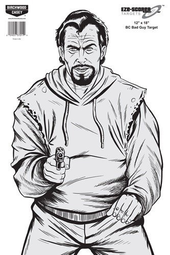 B/C TARGET EZE-SCORER 12"X18" - BAD GUY SILHOUETTE 10 TARGETS