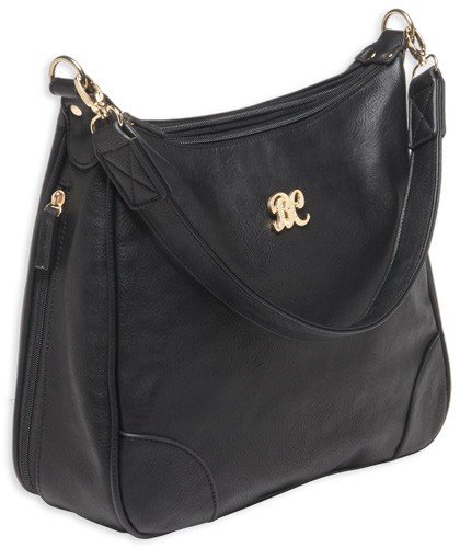 BULLDOG CONCEALED CARRY PURSE - HOBO STYLE BLACK W/BLACK TRIM