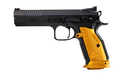 CZ TS2 SA 9MM FS 20-SHOT - BLACK POLYCOAT ORANGE GRIP