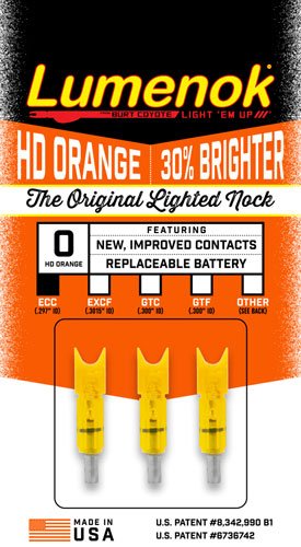 Lumenok Lighted Nock Xbow HD - Orange Crescent Easton 3pk - Image 3