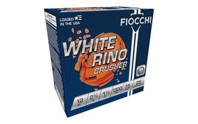 Fiocchi White Rino Crusher Shotshells 12ga 2-3/4" 1-1/8oz 1300 fps #7.5 25/ct