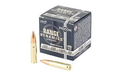 Fiocchi Range Dynamics Subsonic Sierra Matchking Rifle Ammunition .300 Blackout 220 gr HPBT 1020 fps 25/ct