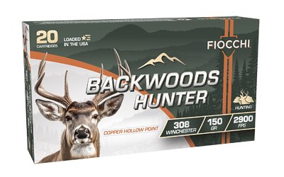 Fiocchi Backwoods Hunter Rifle Ammunition .308 Win.150gr CHP 2900 fps 20/ct