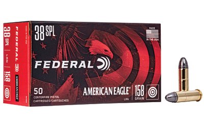 American Eagle Handgun Ammunition .38 Spl 158 gr LRN 770 fps 50/box