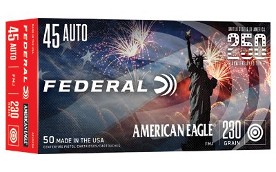 Federal 250th Anniversary USA Handgun Ammunition .45 Auto 230gr FMJ 890 fps 50/ct