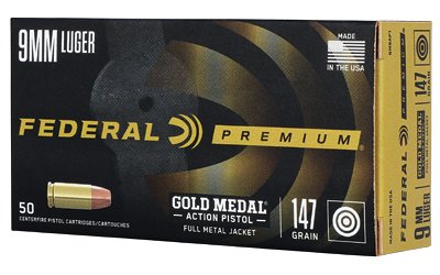 Federal Gold Medal Action Pistol 9mm Luger 147gr FMJ 900 fps 50/ct
