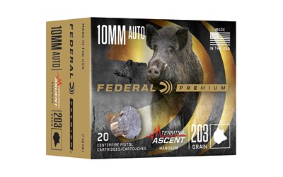 Federal Terminal Ascent Handgun 10mm Auto 203gr JHP 1130fps 20/ct