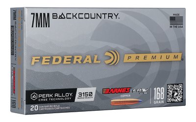 FED GLD MDL BARN 7MM BC 168GR 20/200