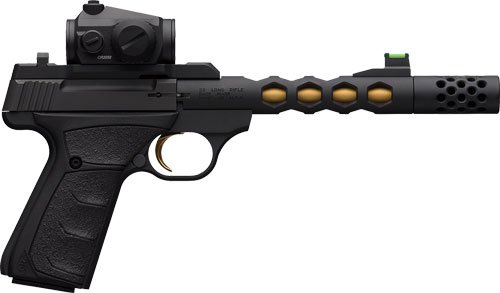 Browning Buck Mark Vision Handgun .22 LR 10rd Magazine 5.875" 1/2x28 Threaded Barrel Black Gold with Vortex Red Dot